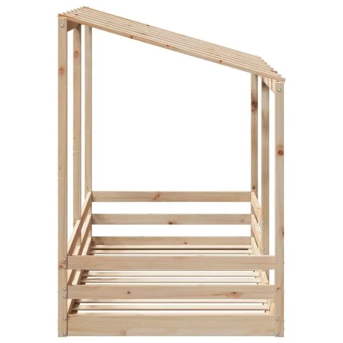 vidaXL Lit pour enfants avec toit 100x200 cm bois de pin massif, cadre de lit pour enfants, lit pour enfants en bois, meuble 846997-5
