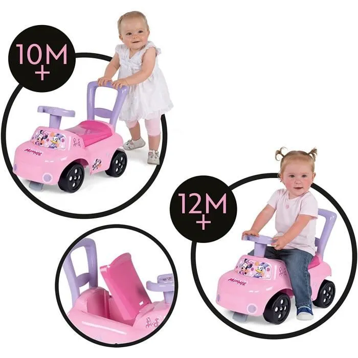 Bebeboutik Porteur auto Minnie Smoby Fonction Trotteur Volant Directionnel