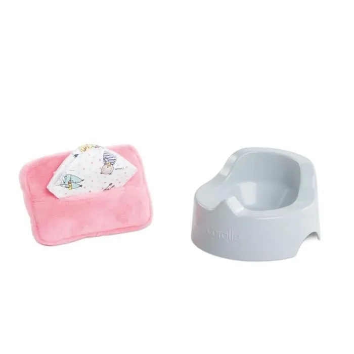 Pot et Lingette pour poupon 30cm - Corolle - BabiCorolle - Rose - Dès 18 mois-0