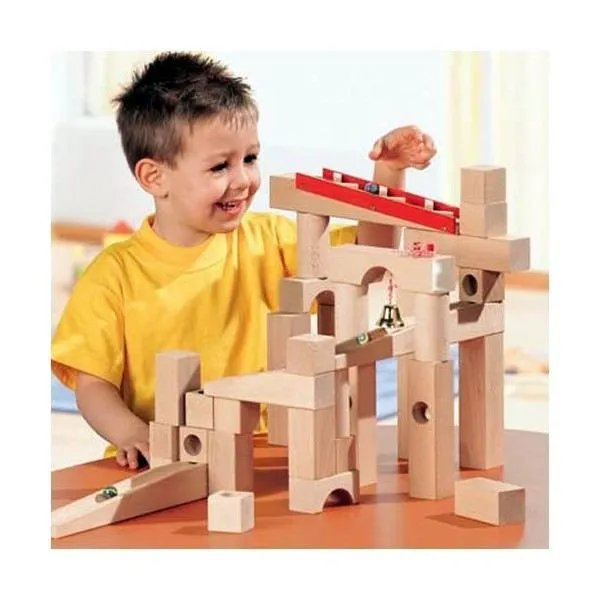 Jeu de construction toboggan à billes - HABA - 001136 - 42 pièces - Mixte - A partir de 4 ans-0