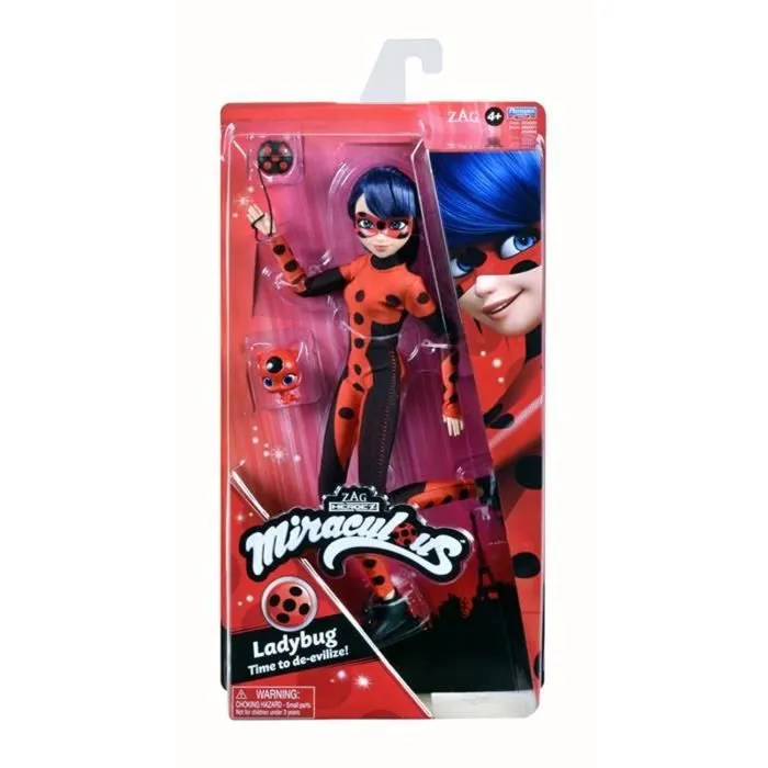 Poupée Ladybug Miraculous Coccinelle et Le chat Noir - reproduisant fidèlement le personnage de conte de fées-1