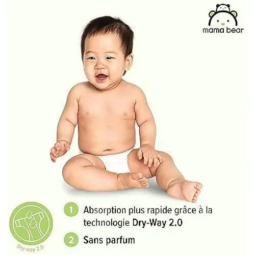 Couches bébé Mama Bear Disney Ultra Absorbantes - Taille 4 (8-14 kg) - Blanc - 168 Pièces (2 lot de 84)-3
