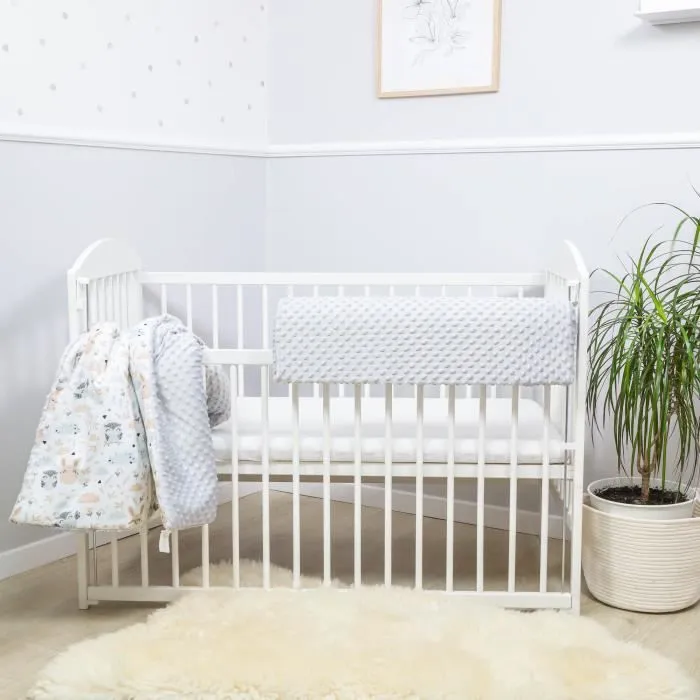 Protection de bord de lit pour lits d'enfant 80 cm - protection pour cadre de lit protection de bord lit bébé enfant gris clair-3