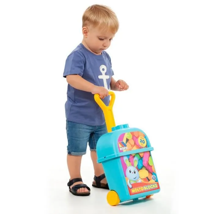 Chariot de Blocs - MOLTO - Chariot de Blocs Bleus Moltó - 20 pièces - Jouet pour enfants-1