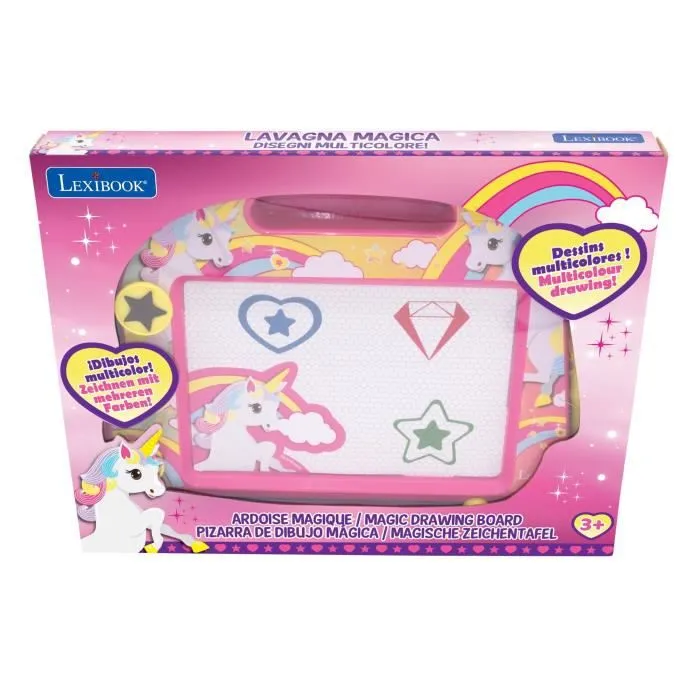 Ardoise magique Licorne format A5 avec accessoires magnétiques pour dessiner en couleurs - LEXIBOOK-4