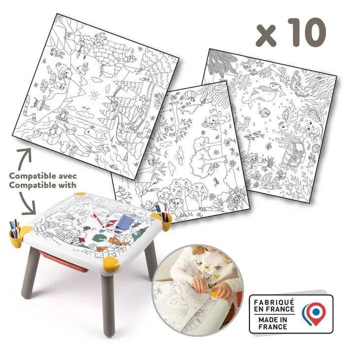 Smoby - Recharge Coloriages pour la Kid table créative - 10 feuilles de coloriages-0