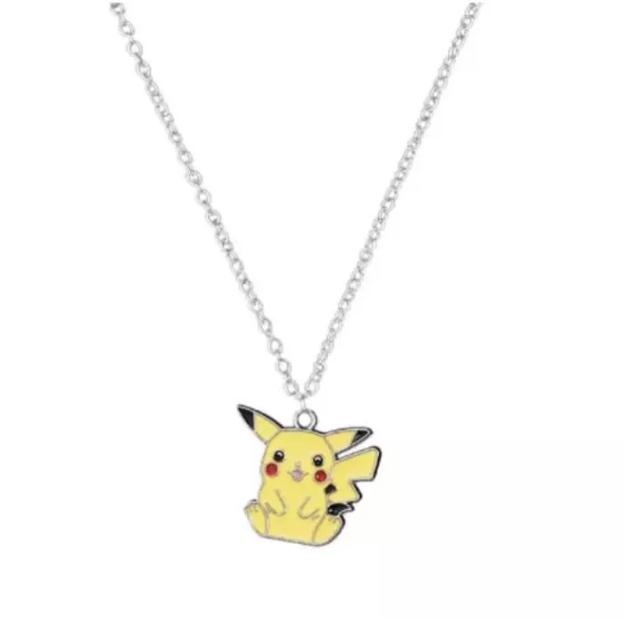 Collier pickachu jaune pendentif pokemon bijoux fantaisie cadeau femme enfant homme fete deguisement sautoir-0