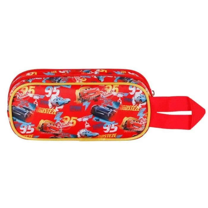 Trousse - KARACTERMANIA - Cars 3 Bumper - Rouge - Double compartiment - Zippée-2