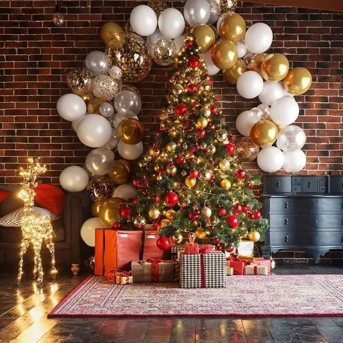 Arche Ballon - Décoration de fête - 102PCS - Blanc, Argent, Or - Ballons pour Noël, Mariage, Anniversaire-3