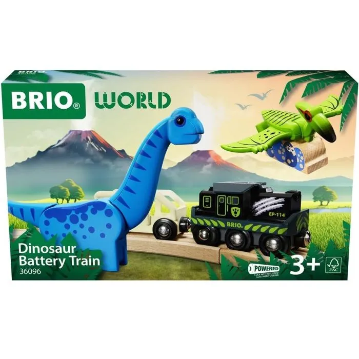 Brio Train à Piles Dinosaure - Train électrique - Dinosaure Inclus - pour circuit de train en bois - Dès 3 Ans - Brio World - 36096-0