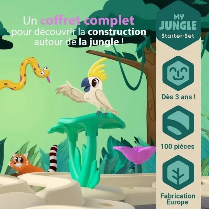 Gravitrax Junior - Starter Set My Jungle 97 pièces - Circuit de billes - Jeu de construction créatif - Ravensburger - Dès 3 ans-3