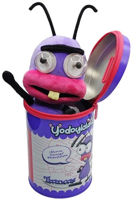 Peluche Wallatoys - WL001 - Peluche Yodoylalata Le Fourmis Tranches 20 cm avec Une boite/Tirelire Sonora Multicolore ()-1