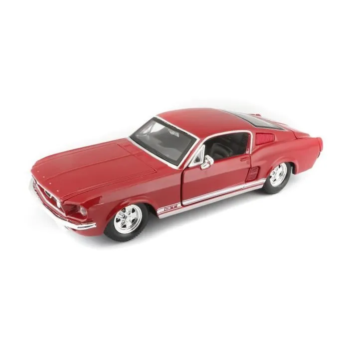 Voiture Ford Mustang GT 1967 en métal à l'échelle 1/24ème de la marque Maisto - Rouge-2