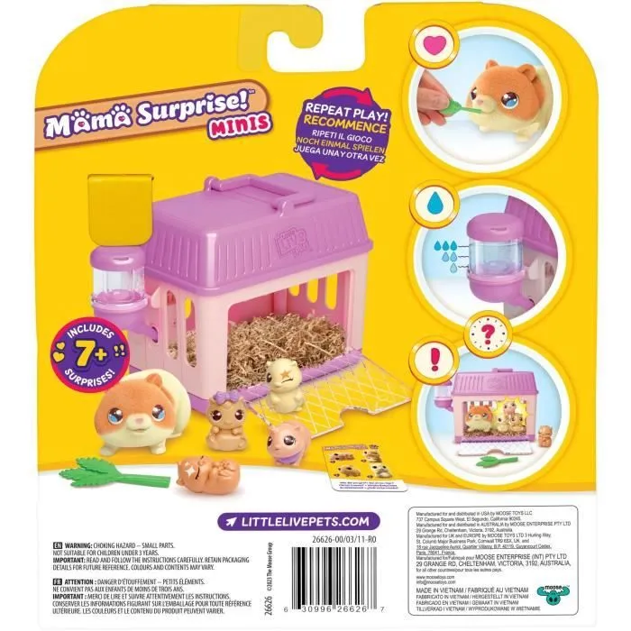 Set de jeu - LITTLE LIVE PETS - Mama Surprise Hamsters - Bébés inclus - Accessoires personnalisables-7