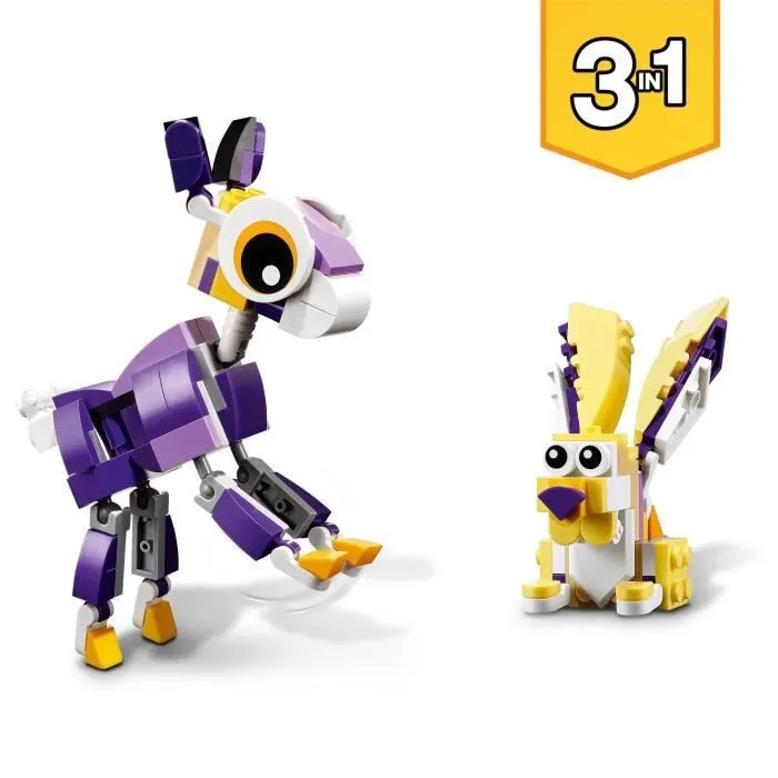 LEGO® 31125 Creator 3 en 1 Fabuleuses Créatures De La Forêt, Du Lapin à la Chouette en Passant par l'Écureuil, Figurines d'Animaux-3